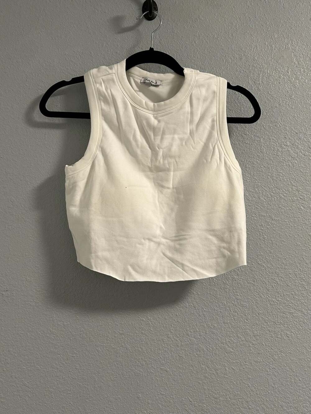 White Birch White High-Neck Cropped Tank Top